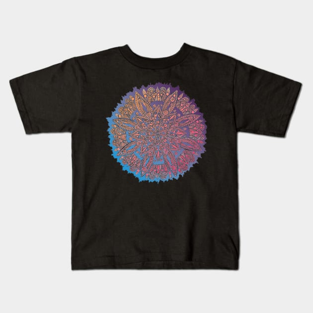 Colorful Circle Mandala Kids T-Shirt by ZeichenbloQ